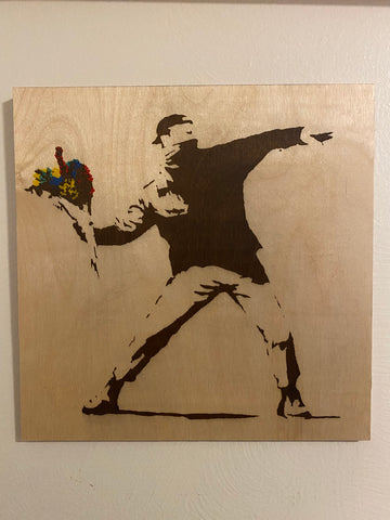 Banksy Rebel- Flower Thrower