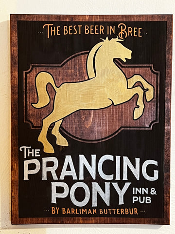 Ornate Prancing Pony Pub/Inn Sign